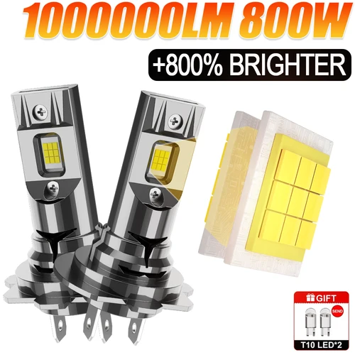 CANBUS H7 bombilla LED para faros delanteros 360 luz blanca 1000000LM lámpara súper brillante para automóvil Mini inalámbrico Turbo faro de coche Plug & Play 12V 24V