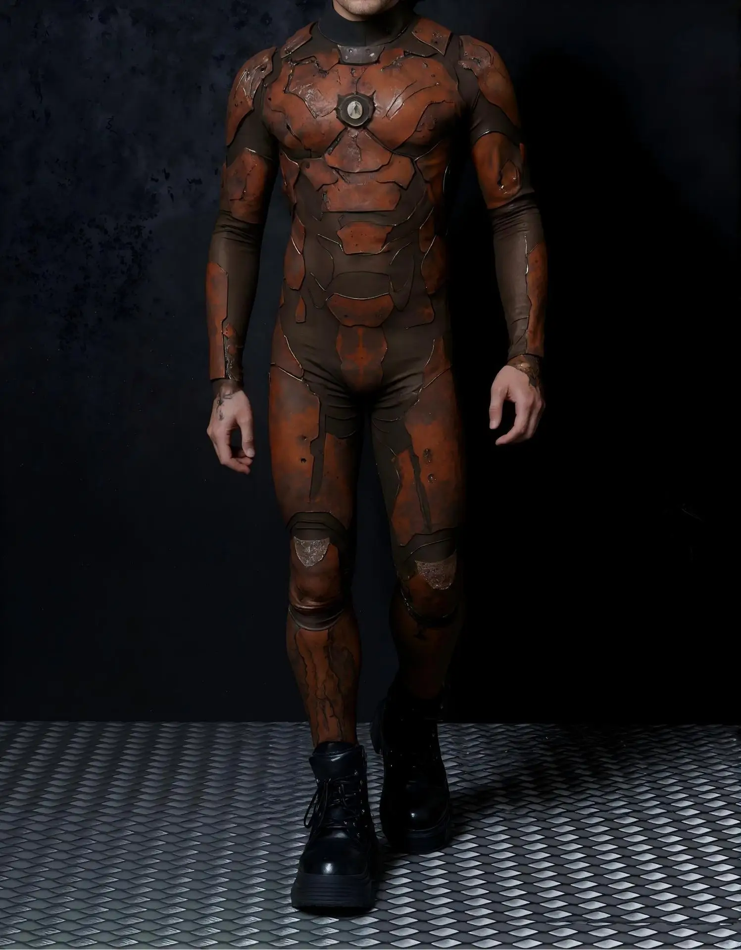 Herren Rüstungs-Muskelanzug, Karneval, Mechanischer Bodysuit, Halloween-Party, Bühnenauftritt, Cosplay-Kostüm, Strumpfhose – Detail 28