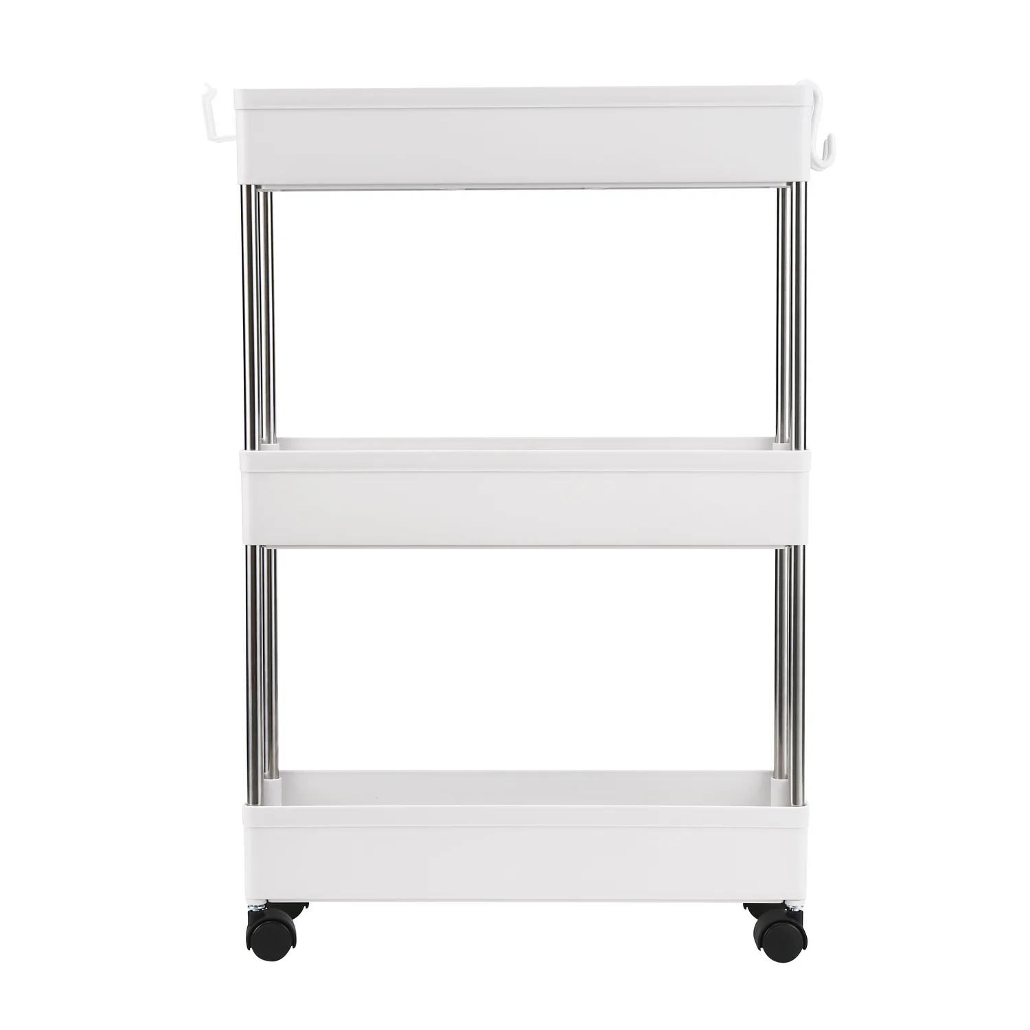 3-Layer Ultra-thin, Mobile Multi-Functional Slim Storage Cart,Suitable for Kitchen, Bathroom, Laundry Room Narrow Place