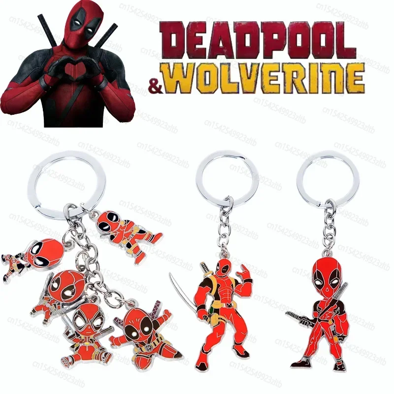 

2024 New Deadpool Keychain Necklace Key Chain for Wome Pendant Set Split Heart Matching Pendant A Friend's Birthday Present