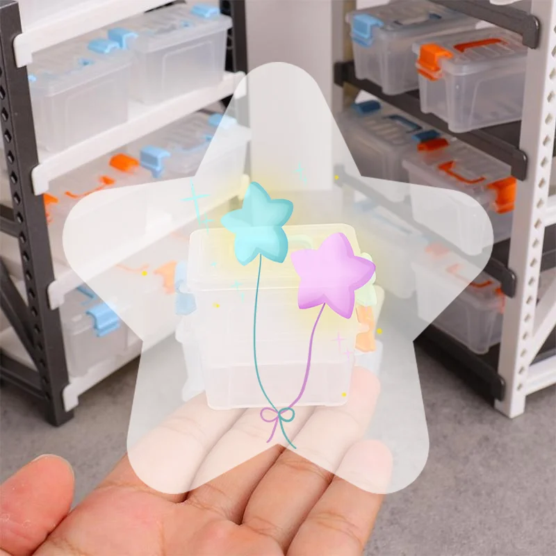 

5Pcs Dollhouse Mini Storage Box Clear Toolbox Model Dollhouse Home Home Decoration Dolls House Micro Scene Decor Props