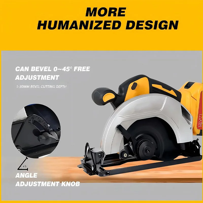 منشار دائري لاسلكي متوافق مع بطارية DEWALT 20V MAX، شفرتين، مناسبة لأعمال النجارة والحجر والبلاستيك والأدوات والمضرب