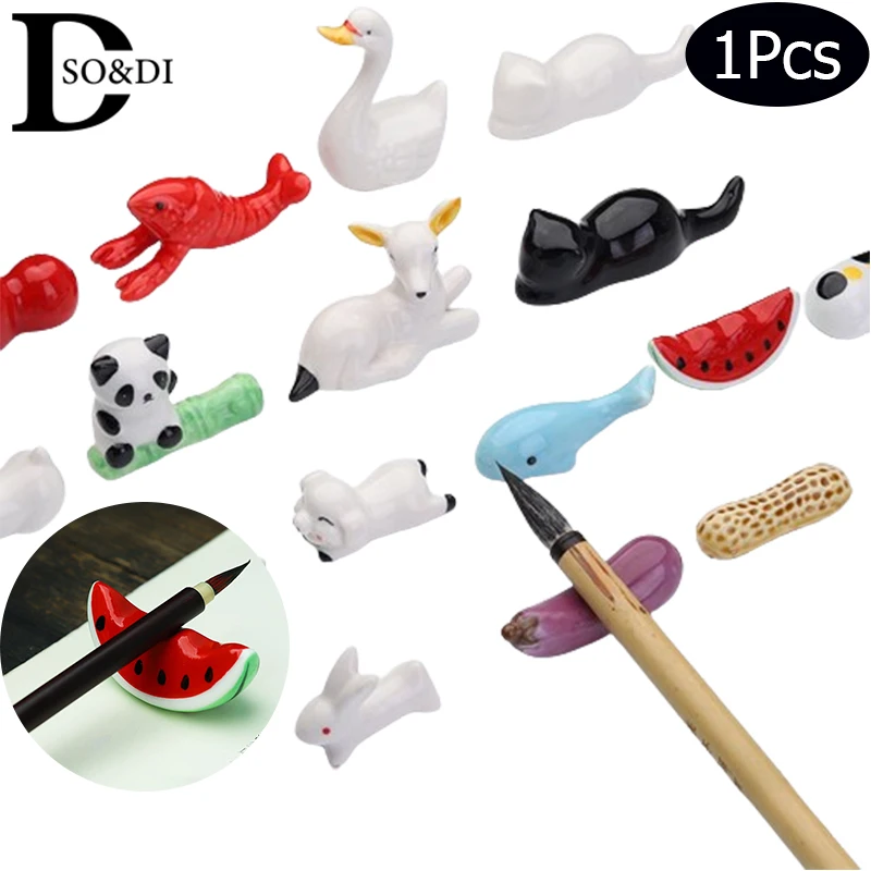 Schattige Dieren Keramische Pennensteun Verfborstelhouder Kalligrafie Pennenrek Eetstokje Plank Lepel Kussenstandaard Schilderij Schrijfvoorraad