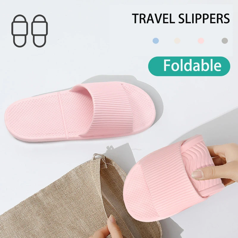 

Foldable Bathroom Slippers EVA Women Slides Indoor Non-slip Soft Hotel Dormitory Casual Unisex Shoes Quick Drying Home Slipper