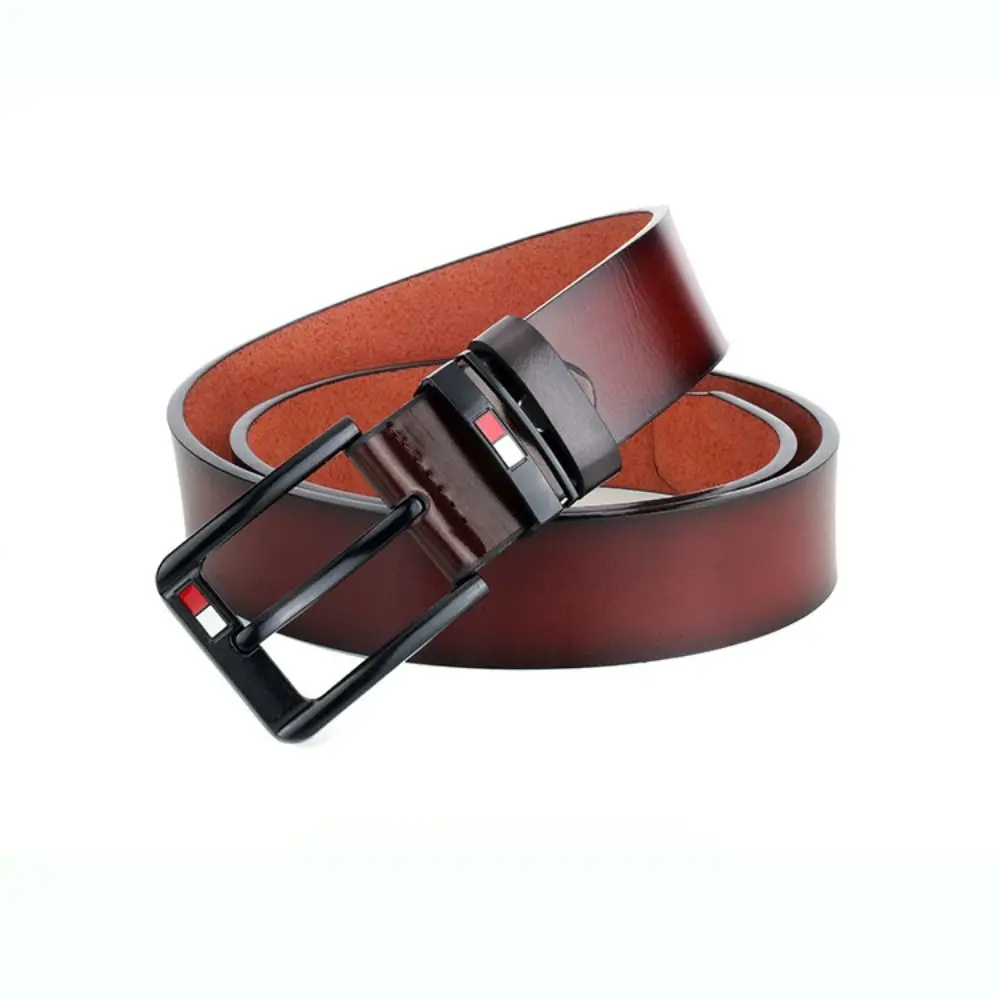 Sabuk kulit antik serbaguna pria, setelan ikat pinggang gesper Pin untuk celana panjang
