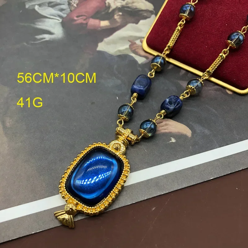 NISHIZAWA สีฟ้าต่างหูผู้หญิงเรขาคณิต Palace สไตล์ Pendientes Mujer Vintage Elegant Evening Party เครื่องประดับ