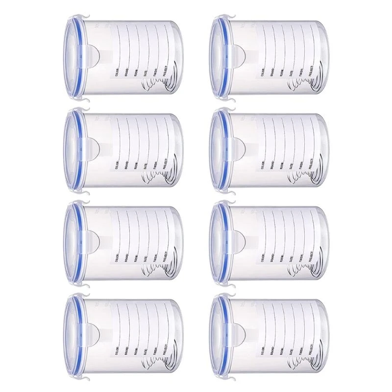 8Pcs Plastic Paint Containers with Lid Touch up Paint Cups Easy to Use 448A