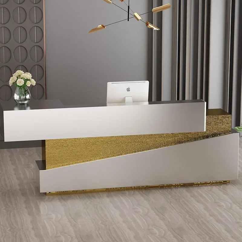 Bar caixa registradora moderna mesa de escritório branco recepcionista mesa checkout salão de cabeleireiro balcão pulpitos varejo bureau loja móveis