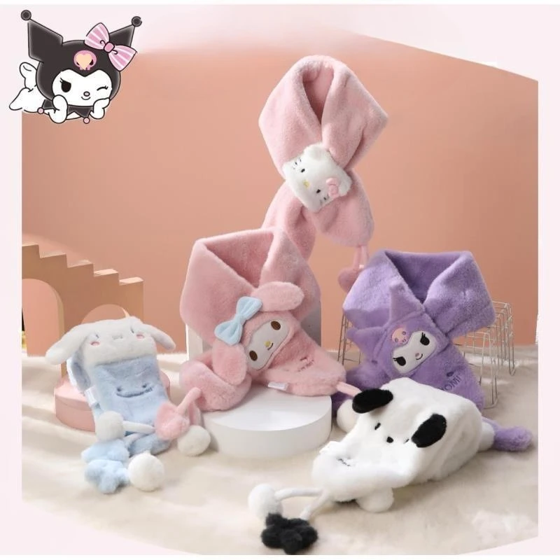 

Miniso Children Sanrio All-match Scarf Cartoon Korean Plush Windproof Children's Neck Cover in Autumn and Winter Warm and Thick