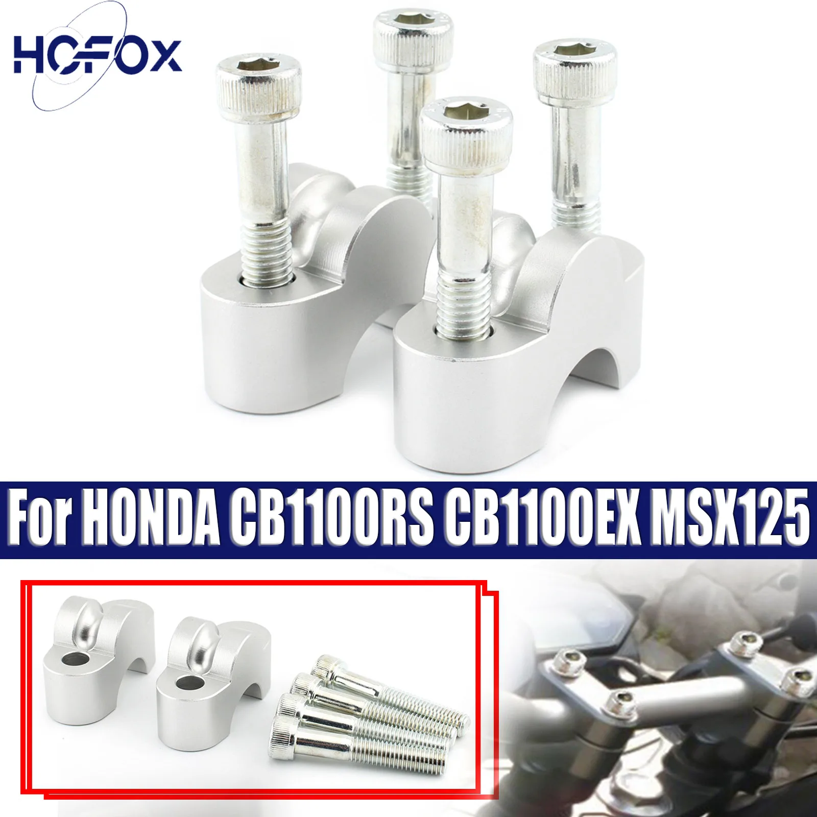 

Motorcycle Handlebar Riser Spacer Clamp Black Aluminum Lifting For HONDA CB1100RS CB1100EX MSX125