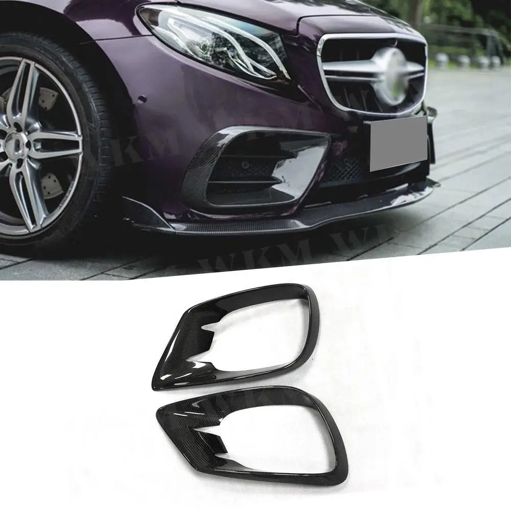 

For Sport Coupe 2017-2019 Carbon Fiber Front Bumper Foglamp Air Vent Trim Frame Mesh Cover for Mercedes Benz E Class C238