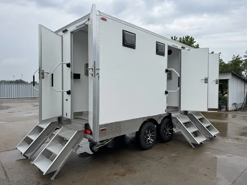 Portable Trailer Toilet with Integrated Waste Tank for RV Camping Campers & Construction Sites-Easy Installation & Cleaning