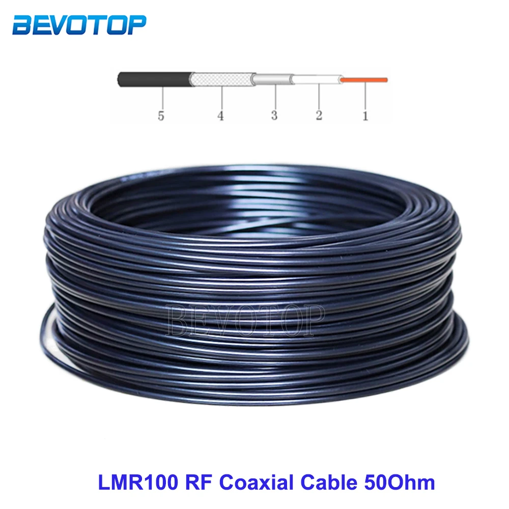 

Black LMR100 RF Coaxial Cable 50 Ohm Low Loss Bare Copper Single Core LMR-100 Cable High Quality Fast Shipping 1M~500M