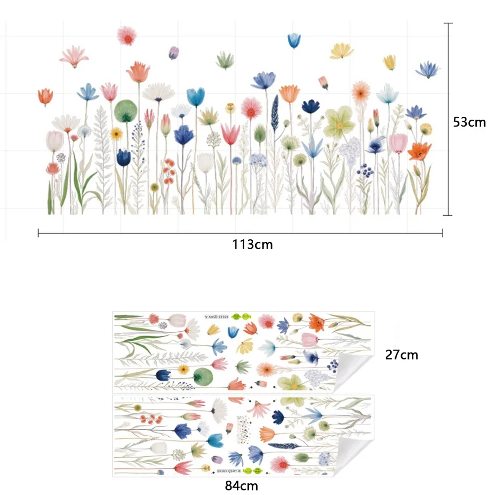 Decorative Wall Stickers with Wildflower Daisy and Botanical Floral Designs for Wall Art in Bedroom and Living Room Spaces