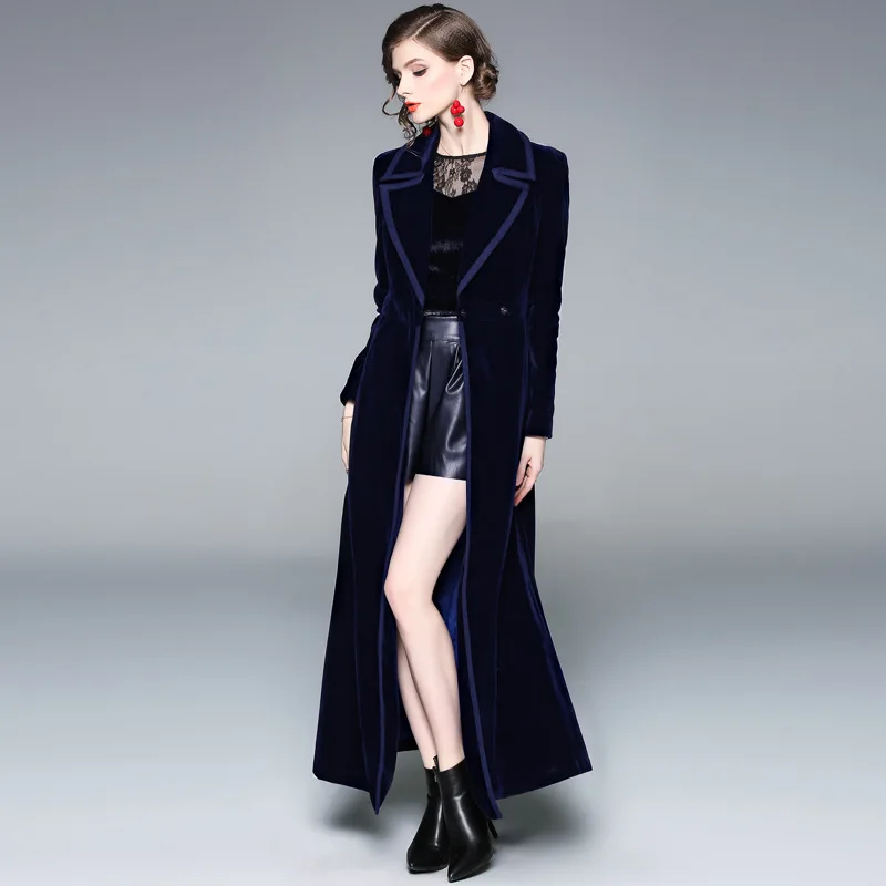 Women Trench Ankle Length Coats Pockets Long Sleeves Turn Down Collar Jackets Open Stitich Loose Casual Office Lady 2025 Autumn