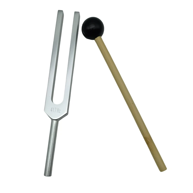 Liga de alumínio Tuning Fork com Silicone Hammer, Nermentation System Testing, Sound Healing Therapy, 417Hz