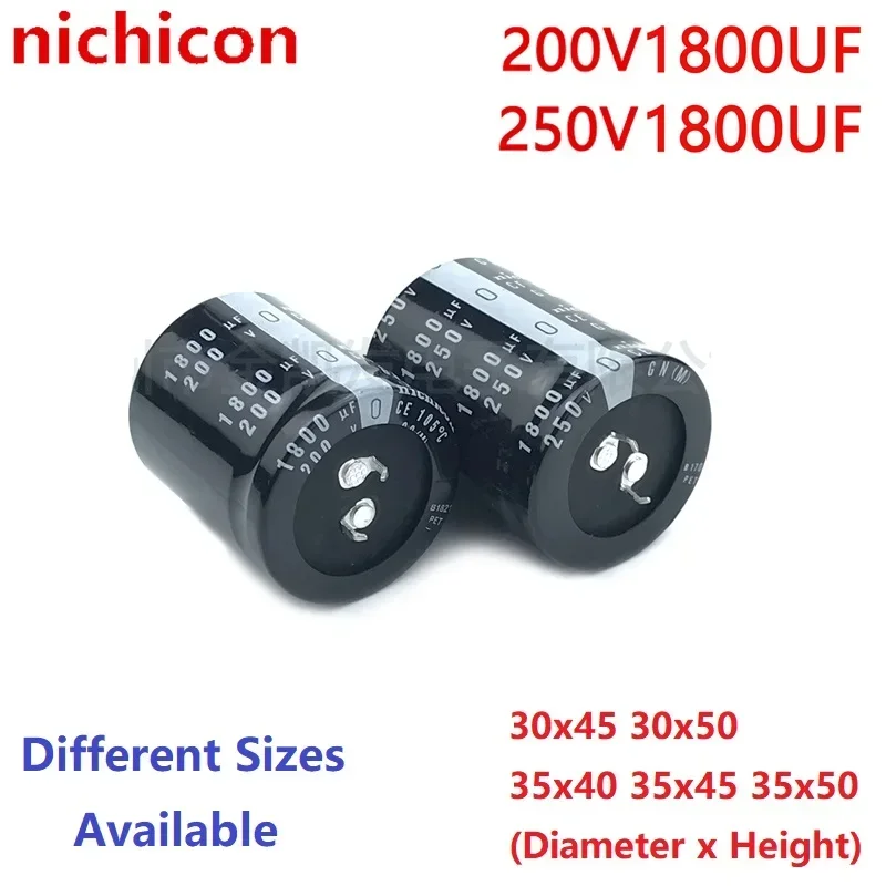 2Pcs/Lot Nichicon 200V1800uf 250V1800UF 30x45 30x50 35x40 35x45 35x50 Snap-in PSU Capacitor