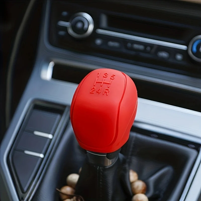 Car Silicone Gear Shift Knob Cover Gear Shift Non-Slip Grip Handle  Protective Covers Manual Car Interior Accessories