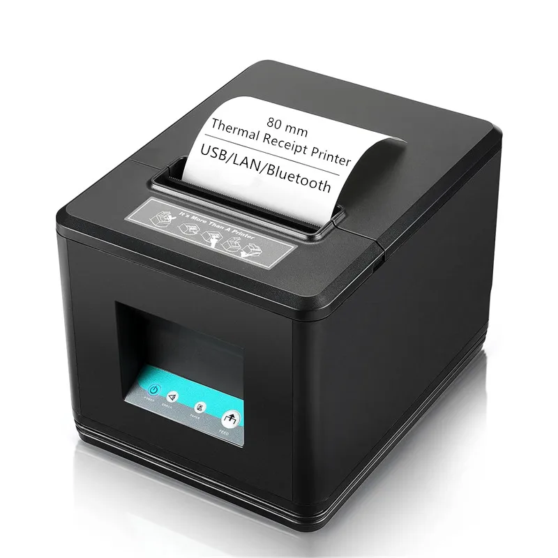

Мини-термопринтер для чеков 80 мм, USB, LAN, Bluetooth, с автоматической резкой, поддержка ESC/POS, для ресторанов, супермаркетов, розничной торговли