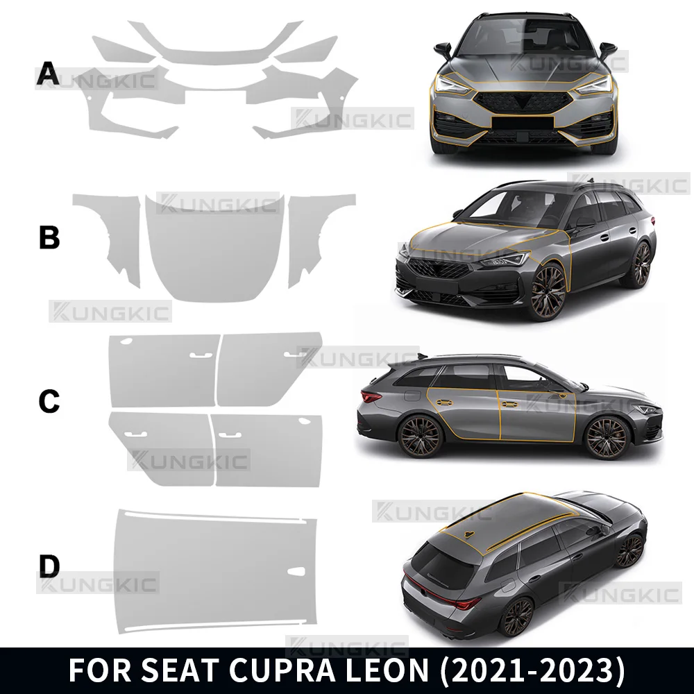 

Для Seat Cupra Leon 2021 2022 2023, защитная пленка из ТПУ для краски, наклейка на корпус, защита от царапин, прозрачные аксессуары из полипропилена