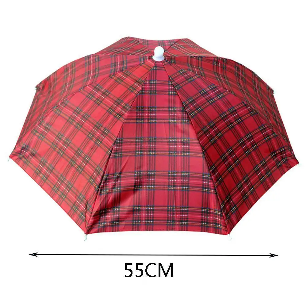 Portable Rain Umbrella Hat Foldable Outdoor Pesca Sun Shade Waterproof Camping Fishing Headwear Beach Head Hats Accessory