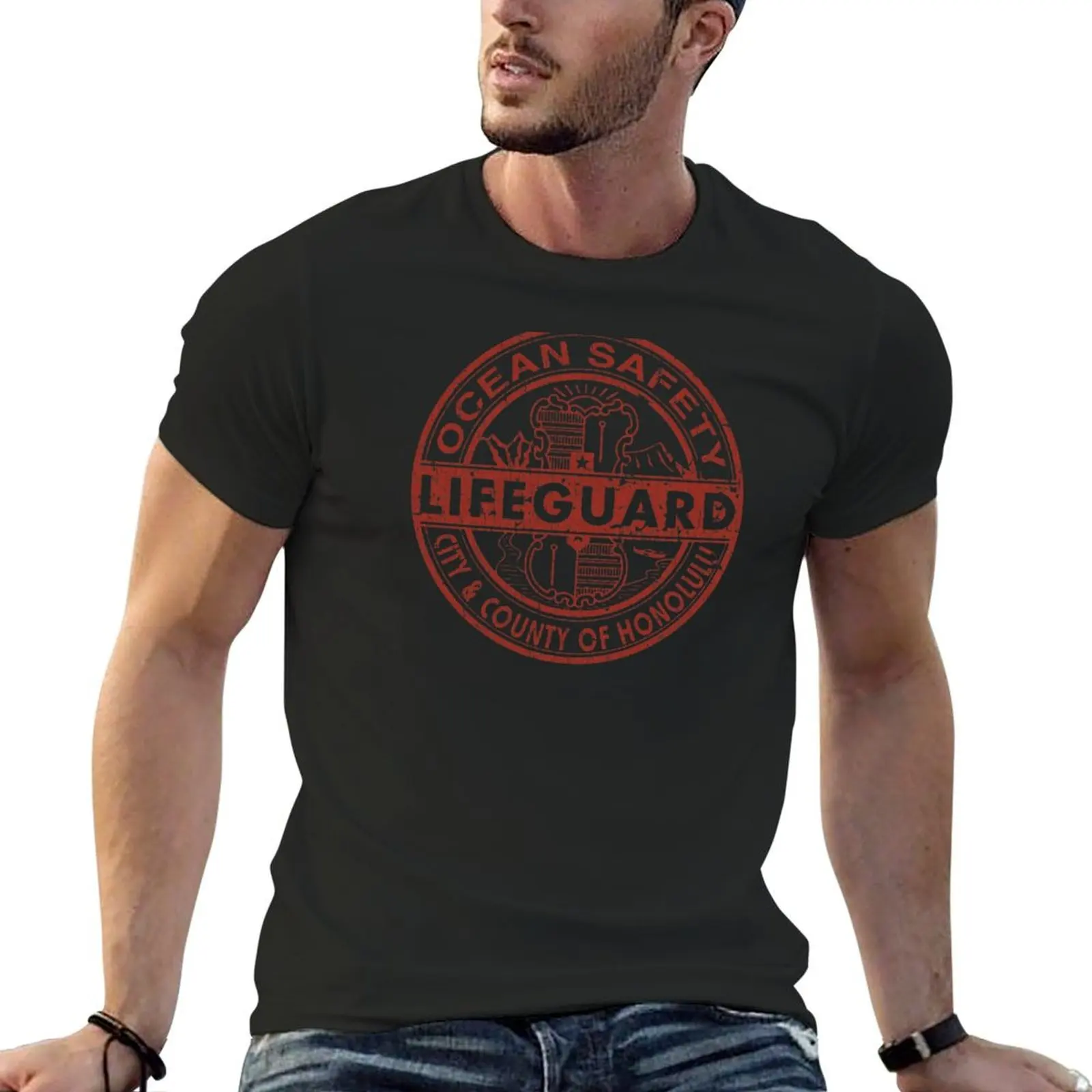 Honolulu Lifeguard 1917 T-Shirt blacks customs mens t shirts pack