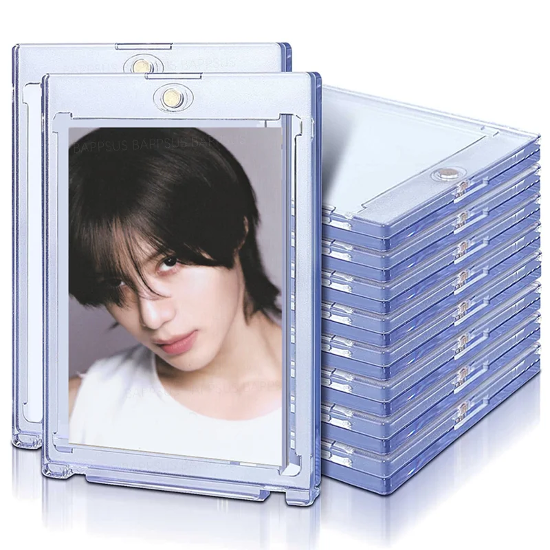 

Strong Magnetic 35PT HD Acrylic Card Holder Clear Protective Case Gaming Trading Sports Card Holder Kpop Idol Photo Card Sleeve