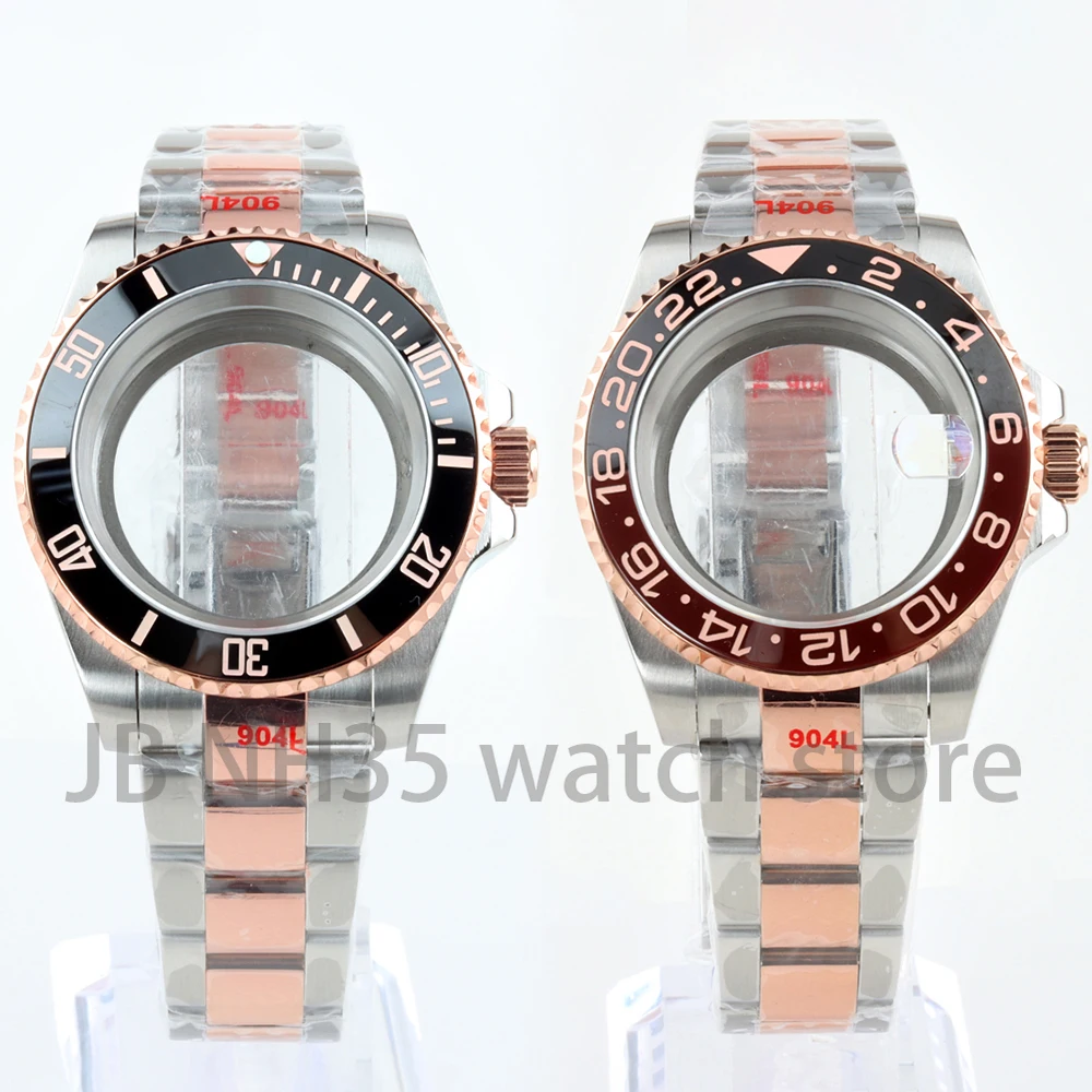 10atm-diving-case-rose-gold-40mm-for-seiko-nh34-nh35-nh36-movement-gmt-sub-yacht-master-watch-case-oyster-bracelet-slide-buckle