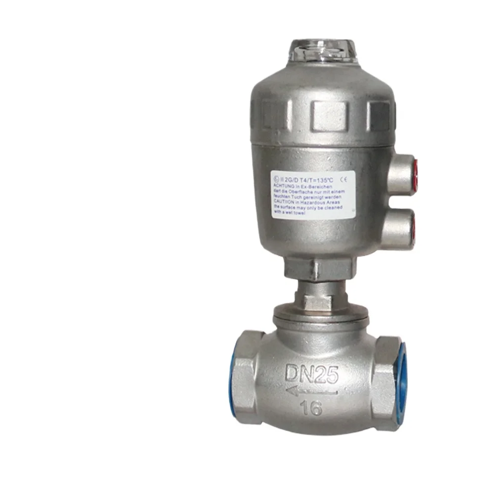 304 stainless steel dryer water valve pneumatic T-shaped angle seat valve waist drum valve DN15 20 25 32 40 50