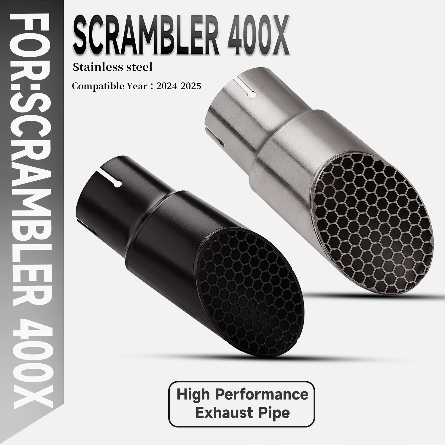 for suitable speed 400 Scrambler 400 exhaust Honeycomb muffler For Triumph Speed 400/Scrambler 400X