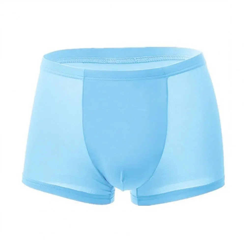 Men's Underwear Mid-rise with Wide Waistband U-convex Design for Support Ice Shorts Briefs