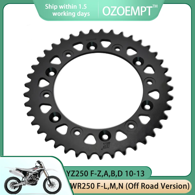 

OZOEMPT 520-52T Motorcycle Rear Sprocket Apply to WR250 F-L,M,N (Off Road Version) YZ250 F-Z,A,B,D 10-13 YZ250 FX-N 22