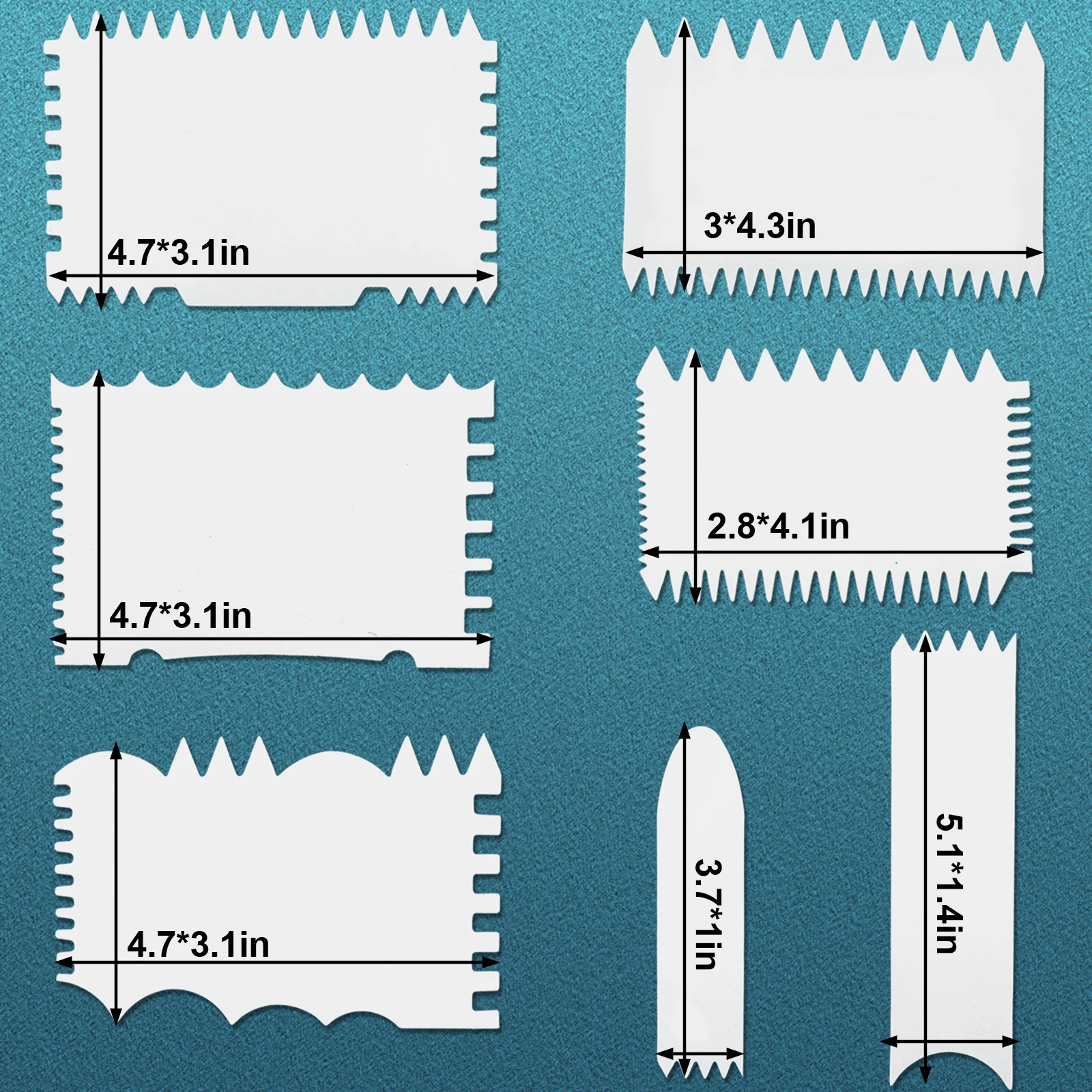 Multifunction Acrylic Pouring Swipe Tools,14 Pcs Paint Scrapers Plastic Paint Sw
