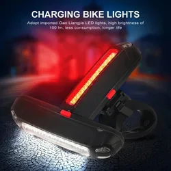 Bike Taillight Charging Bicycle Tail Lights Mountain Bike Cycling LED Back Lamp Bicycle Safety Taillight Bike Riding Rear Light