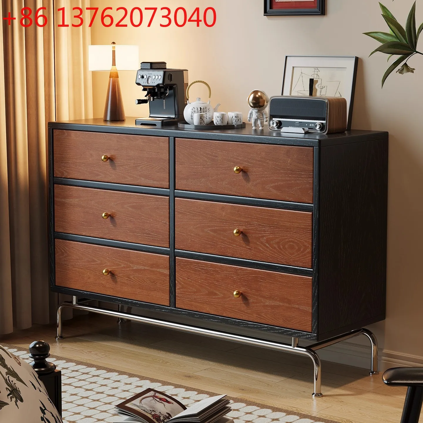 

Антикварный комод из массива дерева, прикроватная тумбочка для спальни, тумба для гостиной, домашний шкафчик.