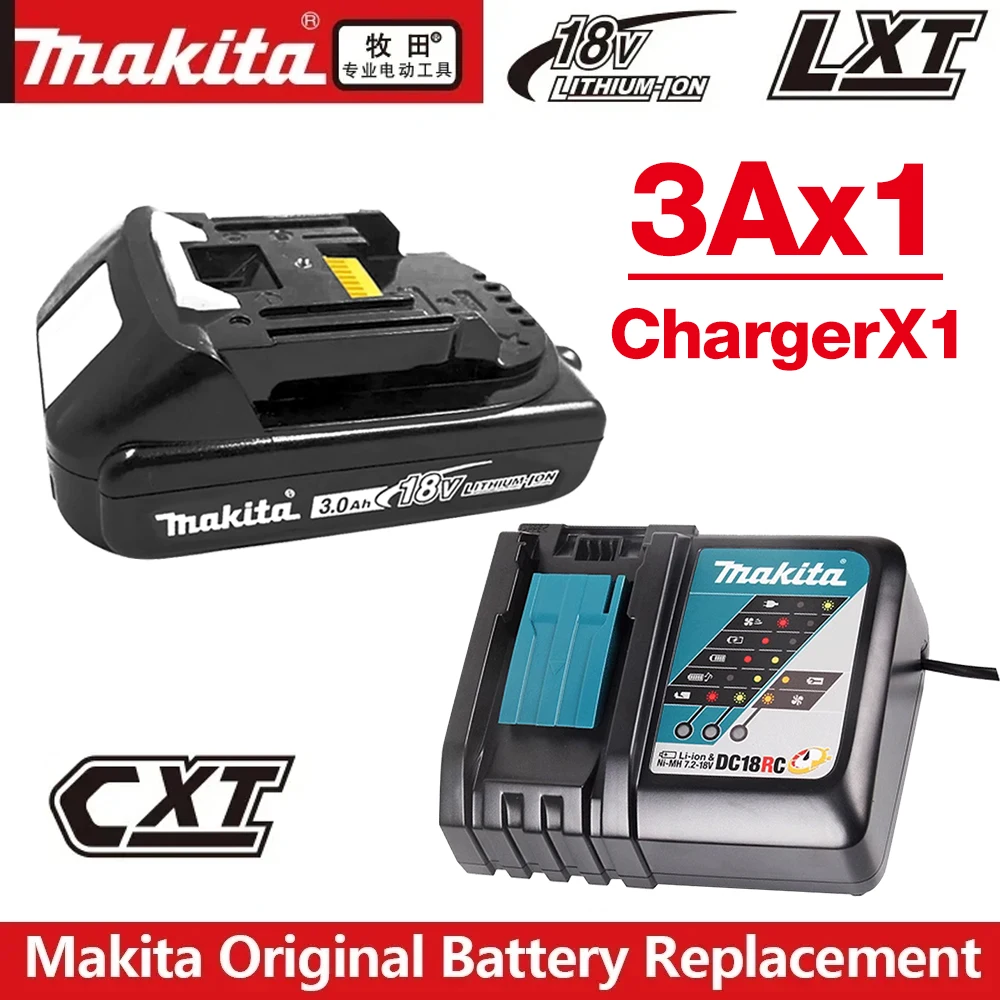 

Original Makita 18V LXT 3Ah/6Ah/9Ah Rechargeable Power Tool Battery, Replaceable LED Lithium-ion BL1860B BL1860BL1850 BL1830