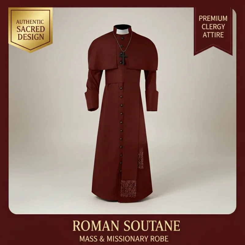 ▶ ❤ Costume de prêtre médiéval, robe religieuse catholique, ensemble de vêtements pour le clergé, la messe, les missionnaires, les prêtres pour hommes ❤ ◀