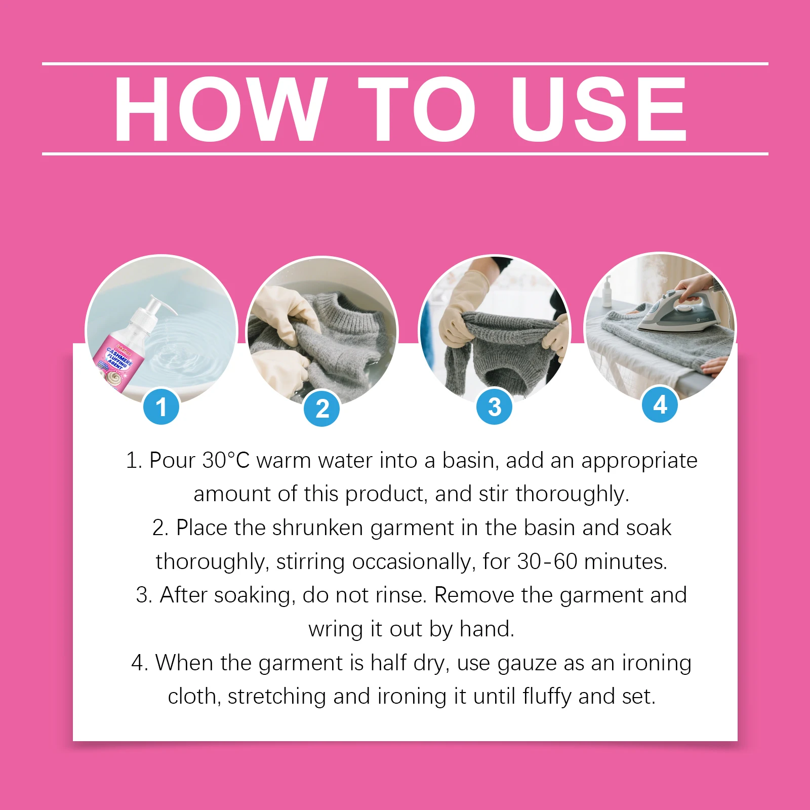 الملابس انكماش الحد وكيل الانتعاش سترة رقيق لا تشوه الرعاية الناعمة يتقلص لا ضرر وكيل العناية بالملابس