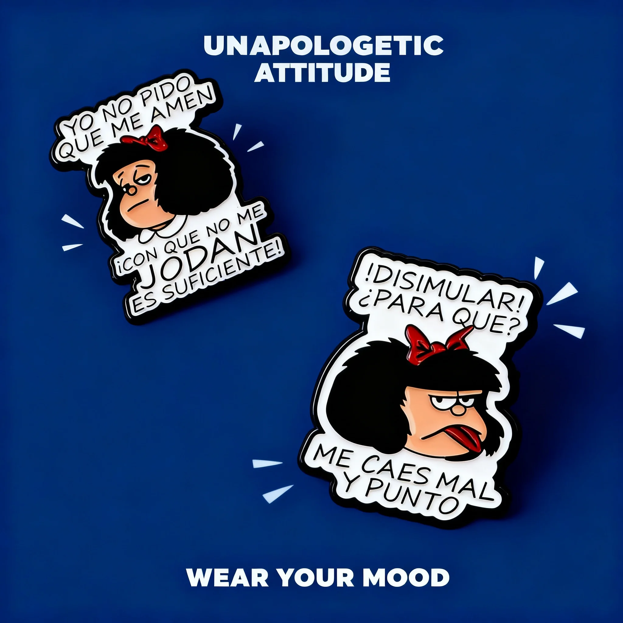 

Mafalda World Brooch Badge Alloy Clothing Backpack Accessories Pin Hot Selling Cross Border Gift