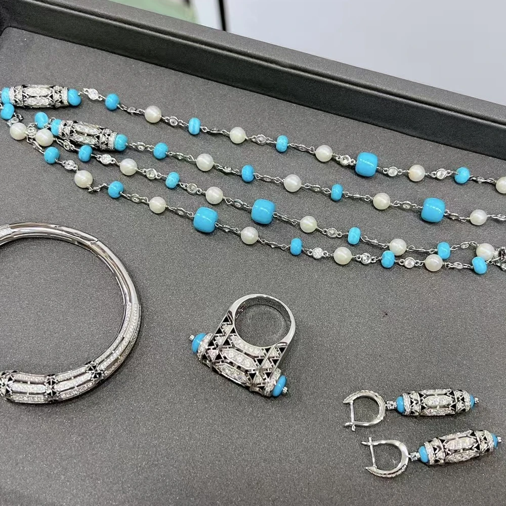 KQDANCE 高級ソリッド 925 シルバーブラックヒョウ - Turquoise Stone Ring のレビューと価格