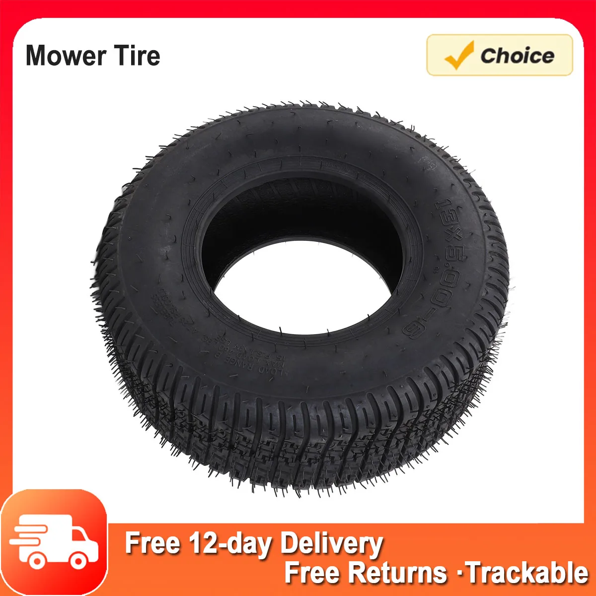 13x5.00-6 Tires 13x5.00-6 Tires 4 Ply Rubber 440lbs Load Heavy Duty Tubeless Tyre for Go Kart Mower Garden Tractor Go Kart Tire