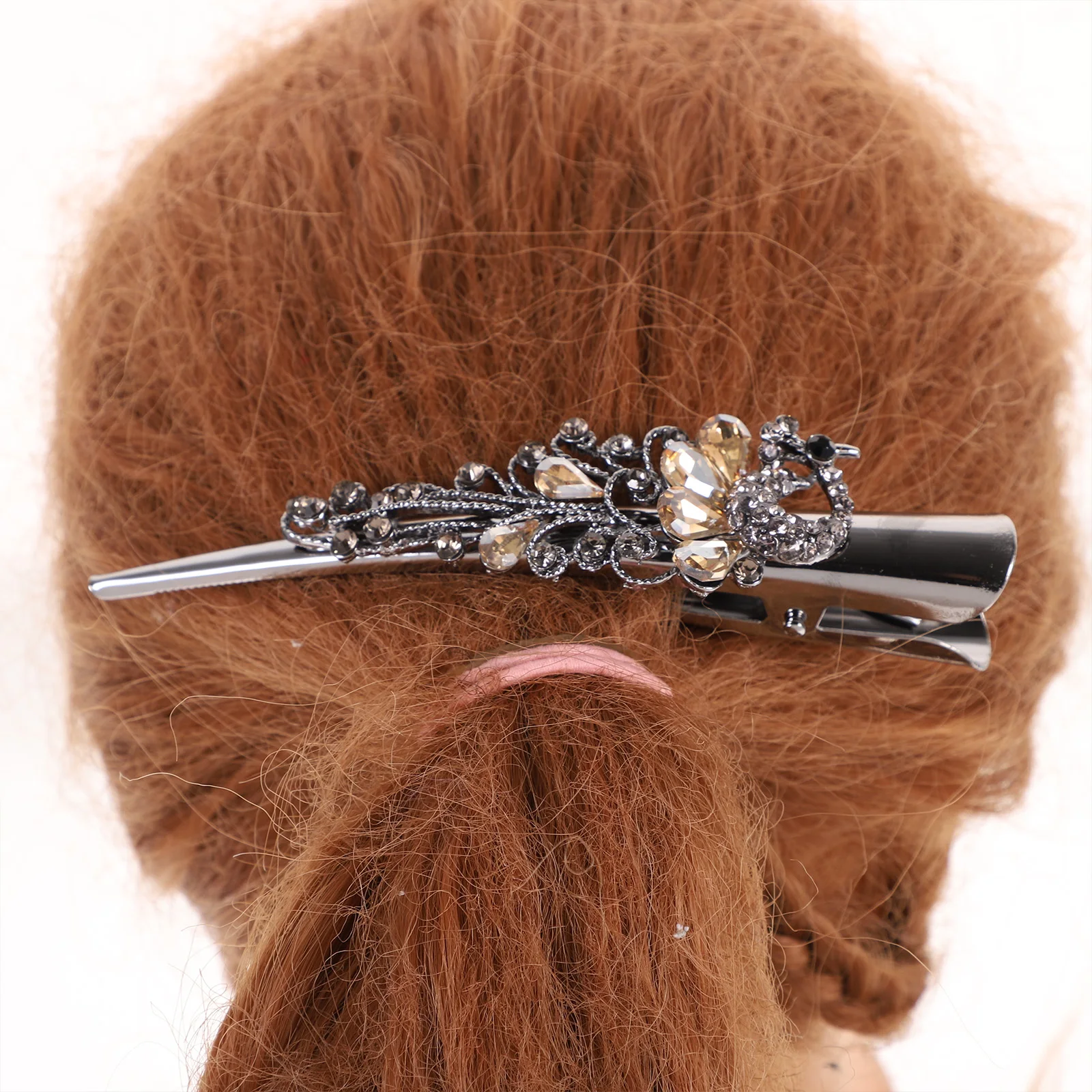 

Cow Horn Hair Clips Sparkly Vintage Elegant Headdress Alloy Rhinestone Hair Accessories For Party Daily