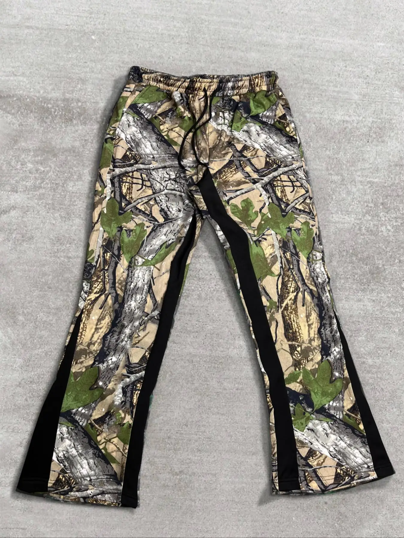 

Men's Branch Print Drawstring Waist Pants Regular Fit Casual Pocket Trousers for Daily Wear Fashion Men's Camouflage pants