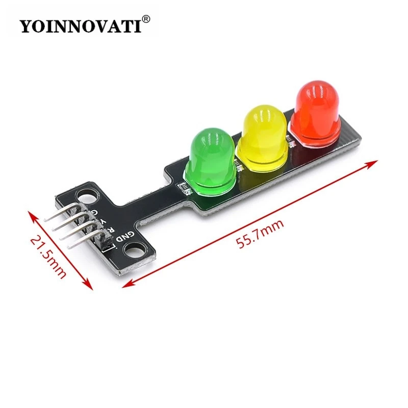 5pcs Mini 5V Traffic Light LED Display Module Red Yellow Green 5mm LED Mini-Traffic Light for Traffic Light System Model