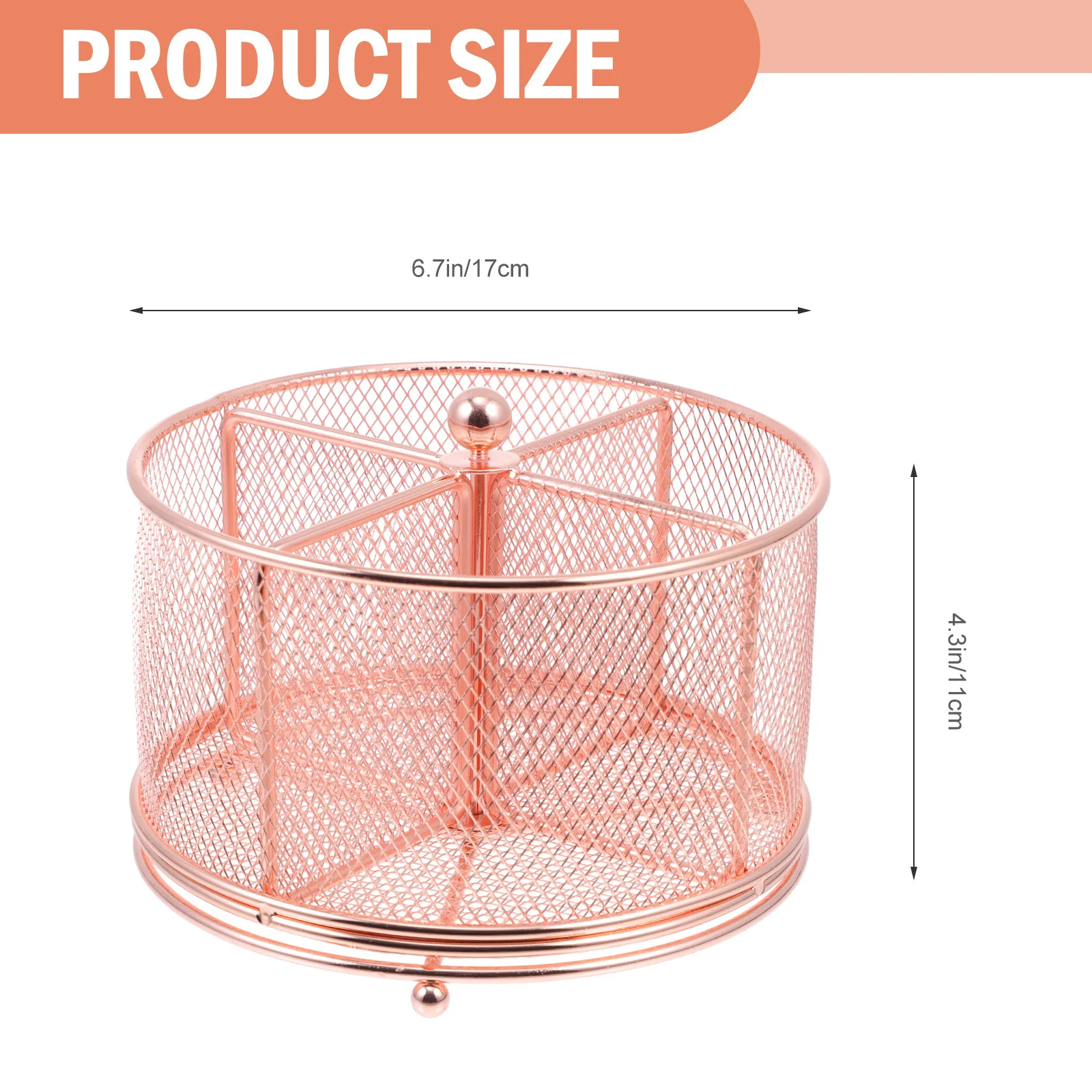 Metal Rotating Pen Holder Compact Iron Desktop Organizer Multi-Function Stationery Storage Box Office Supplies Sundries