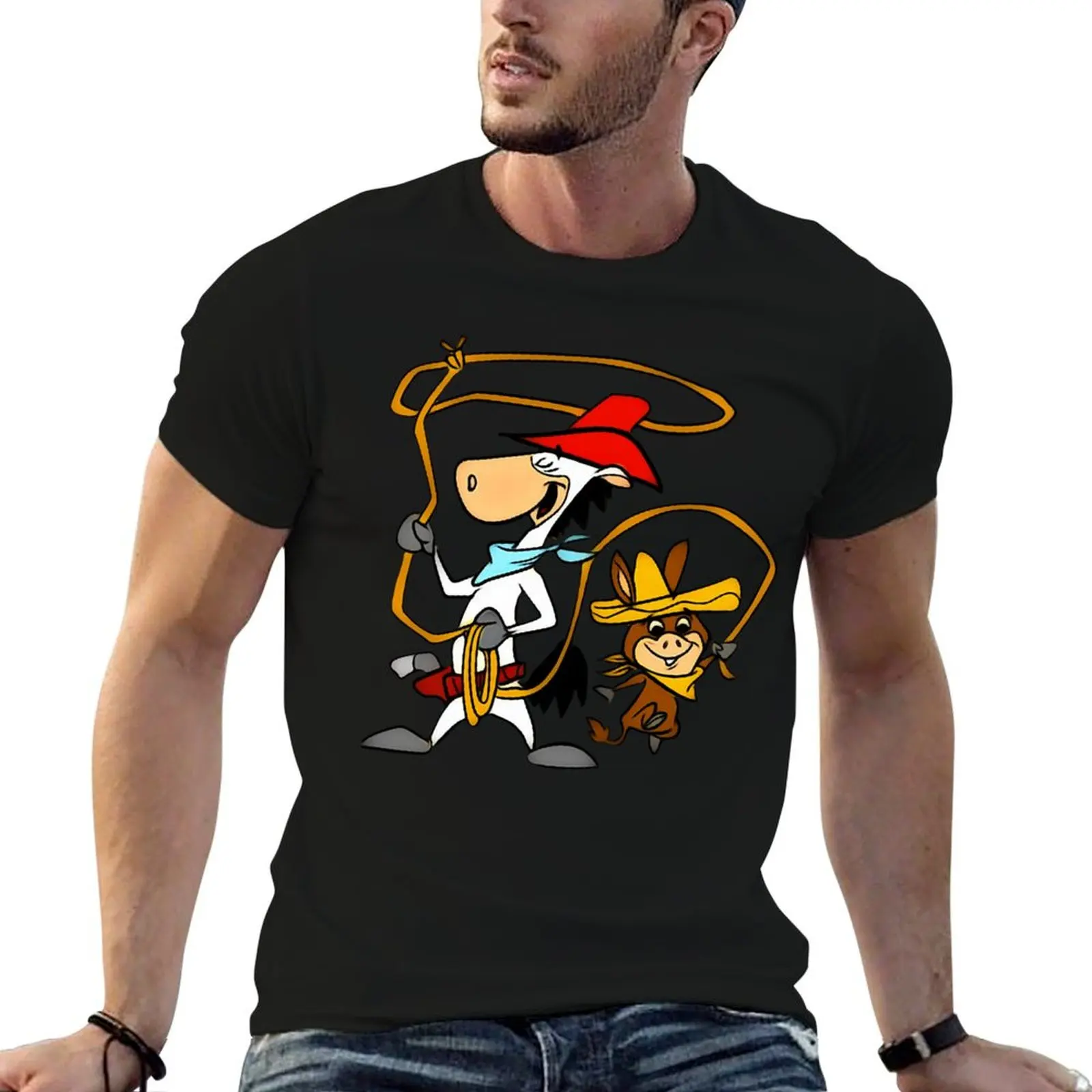 Футболка Quick Draw McGraw and Baba Looey, повседневная, для ежедневной носки, с короткими рукавами