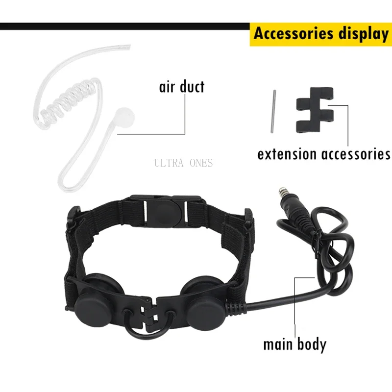 Micrófono táctico de garganta resistente NATO para walkie y caza - imagen 5