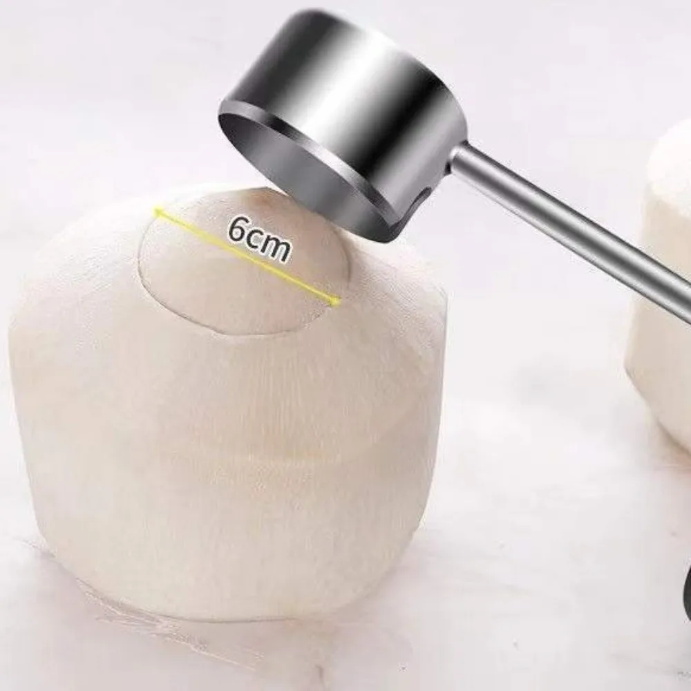 Stainless Steel Coconut Opener Tools Wooden Handle Multi-functional Coconut Puncher Heavy Duty Rubber Hammer Coconut Breaker Kit