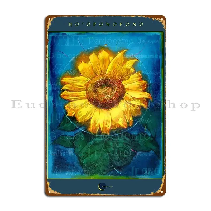 Cartel De Girasol Limpieza Ho Oponopono Metal Plaque Poster Designing Party Custom Kitchen Living Room Tin Sign Poster