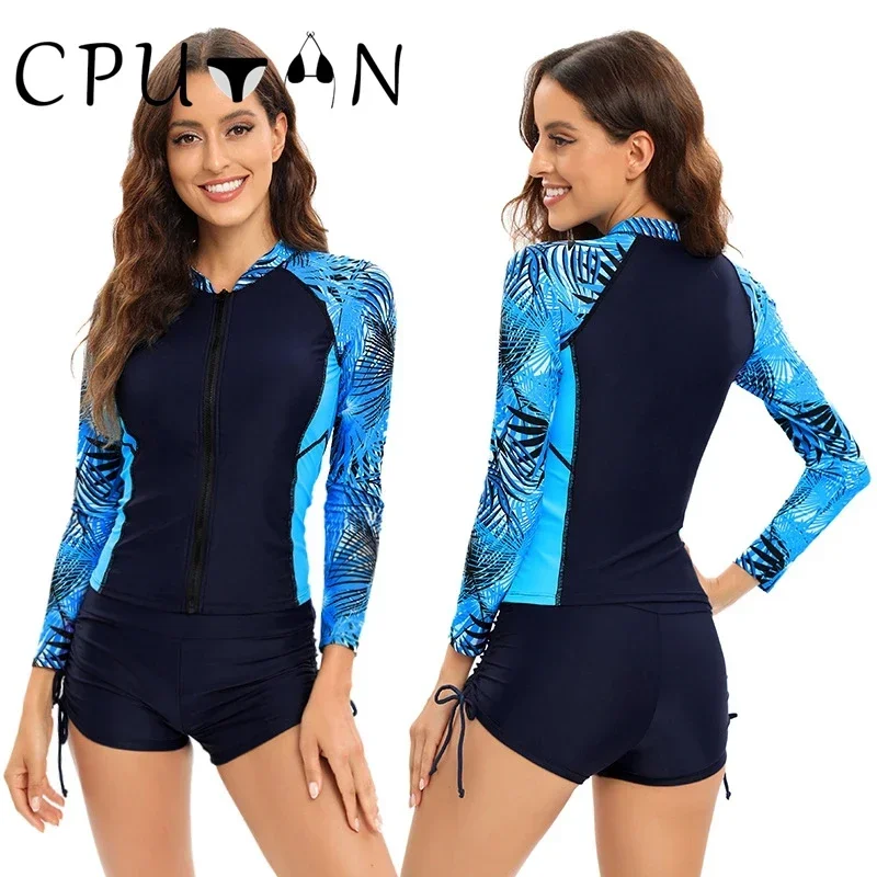 CPUTAN-Conjunto de Bikini brasileño de dos piezas para mujer, Tankini Sexy de realce, traje de baño de cintura alta, ropa de playa de verano, 2024